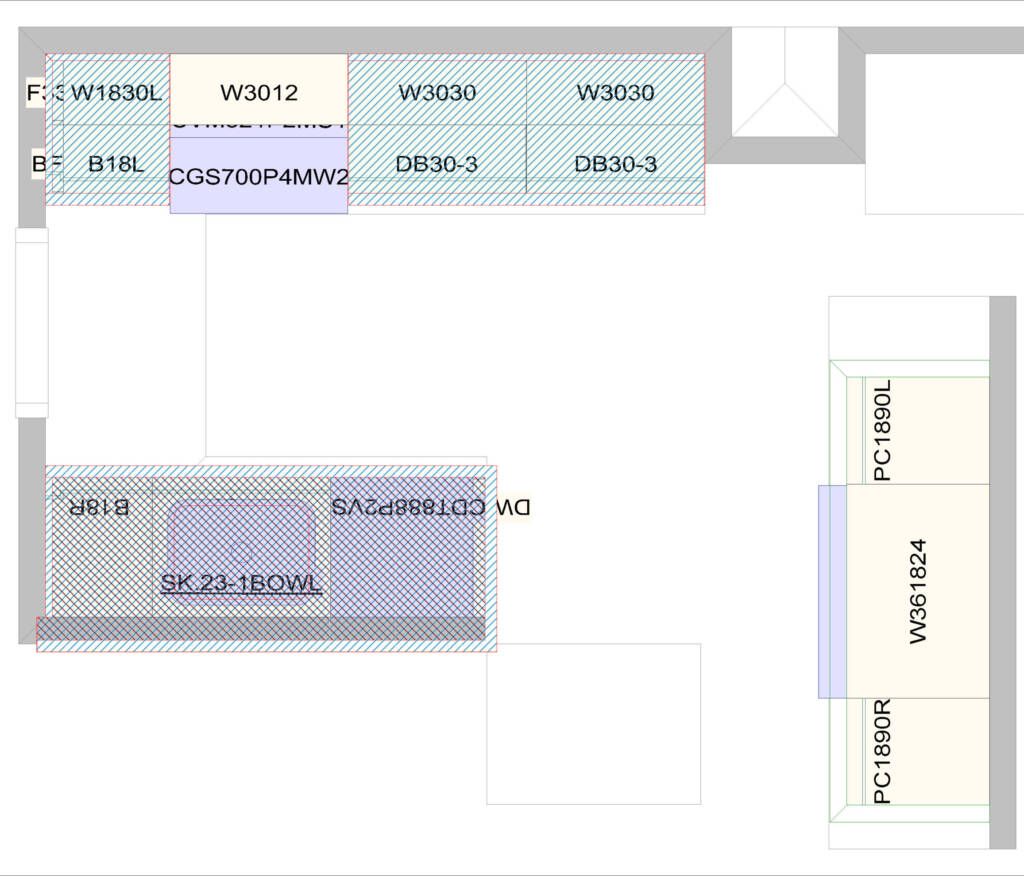 CAD kitchen layout for Carbon Rift Oak Towson Maryland professional design
