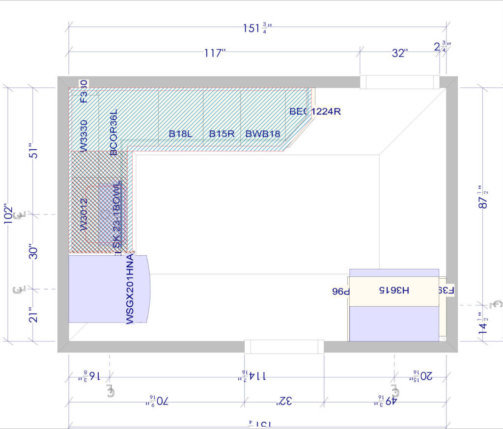 Laundry room CAD floor plan for contractor documentation Reisterstown Maryland