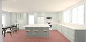 3D kitchen rendering used to align client expectations before installation