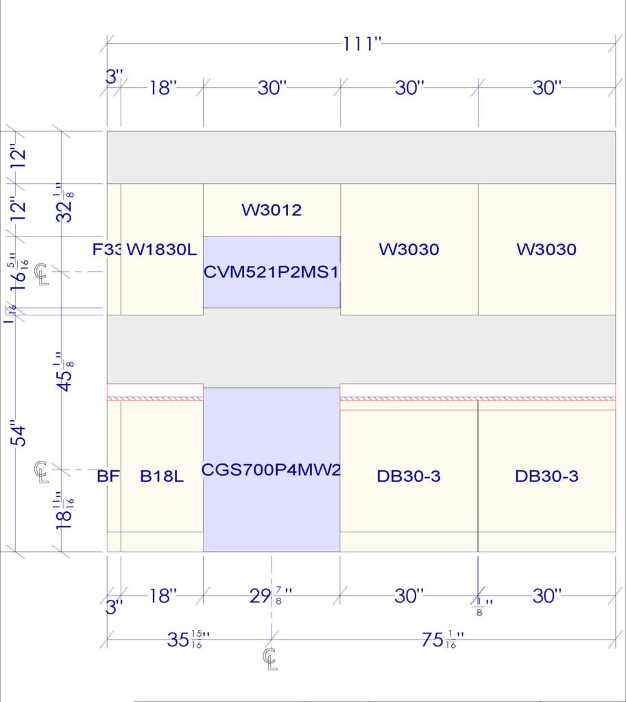 stove wall elevation for kitchen plans